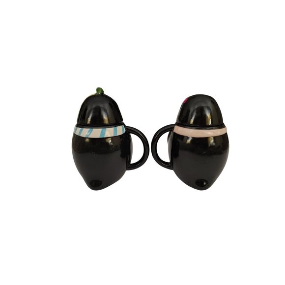 Whimsical Penguin Mug Set with Removable Heads, Ceramic, Pair, Novelty Animal Co - Picture 3 of 8